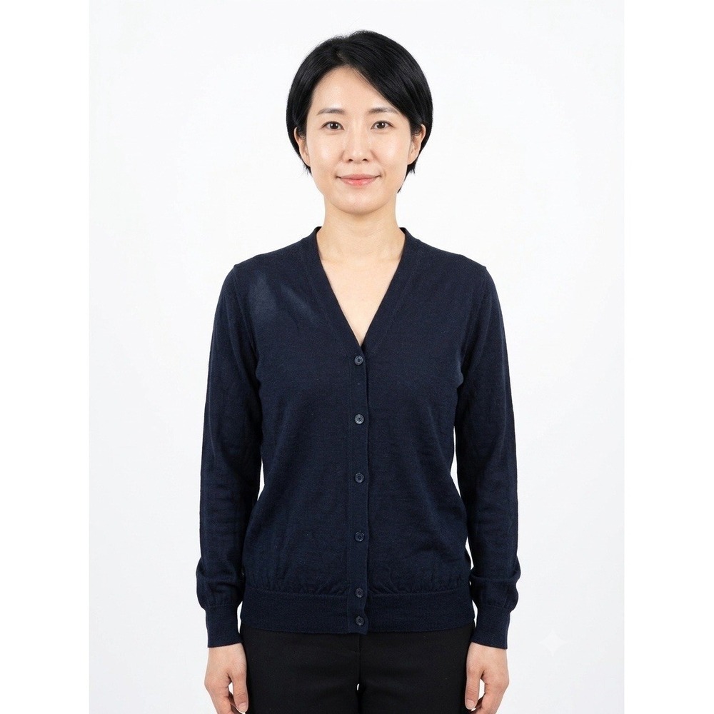 Prada Cardigan Sweater Women Blue Sz 48 100% Virgin Wool Knit Button Up Romania
